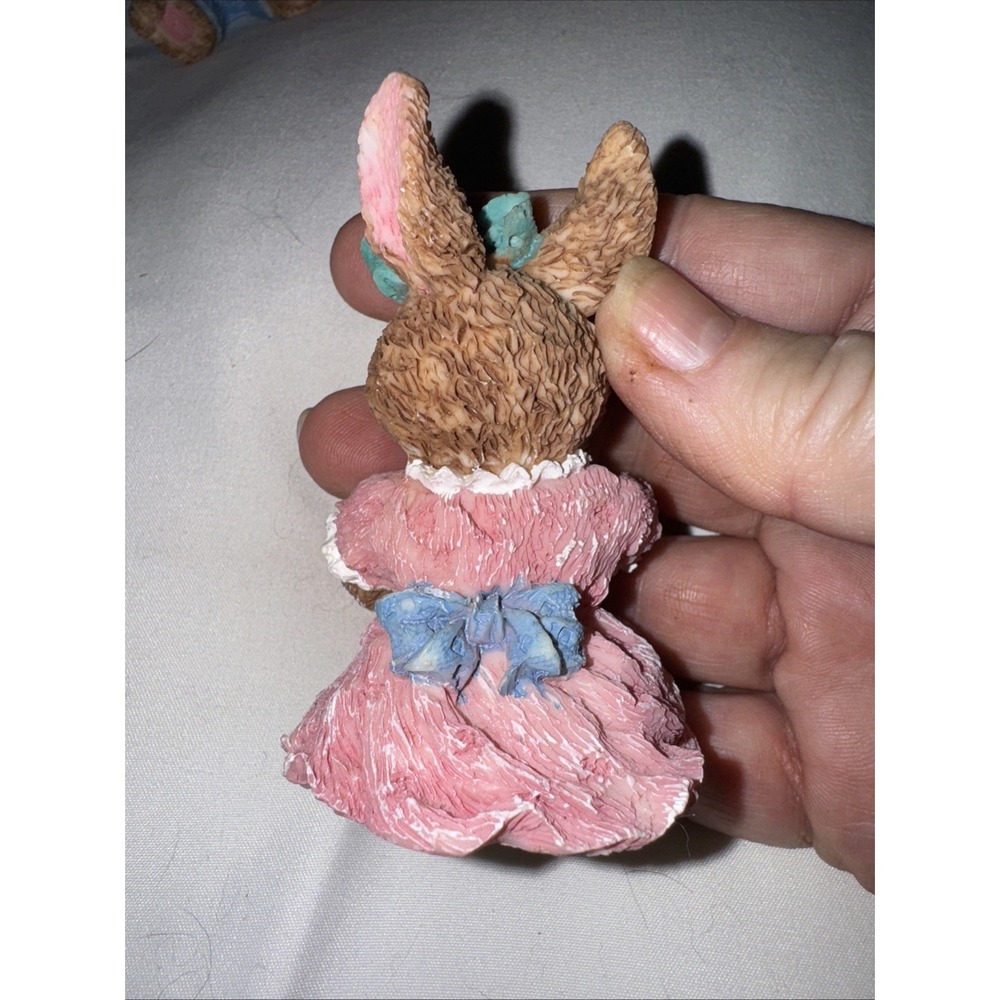 RARE Cottontail Collection Happy Easter Set Of‎ 4 / 3" 2 Boys/2 Girls - Picture 3 of 13